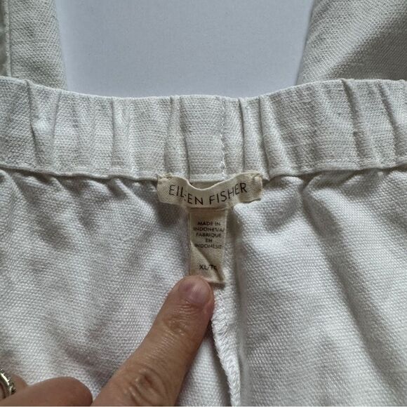 Eileen Fisher Organic Cotton Hemp Lantern Ankle Pant White Size X-Large NWOT - Picture 4 of 9